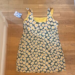 Floral Yellow and White Short Dress/Top